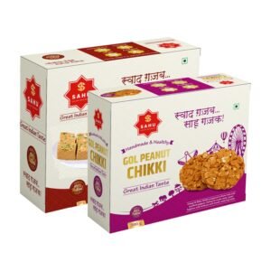 SAHU GAJAK BHANDAR Gol Peanut Chikki 500g & Gajak Barfi 300g Combo | No Added Preservatives, No Added Colour, Snacks and Sweets