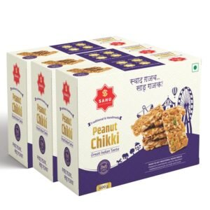 SAHU GAJAK BHANDAR Homemade Energy Bar | Chikki Peanut Jaggery | Peanut Gajjak | 1800 Grams Pack of 3 Box Each 600g