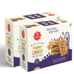 SAHU GAJAK BHANDAR Peanut Chikki 1200g Pack of 2 Each 600g Traditional Mungfali Jaggery Indian Chikki Snacks